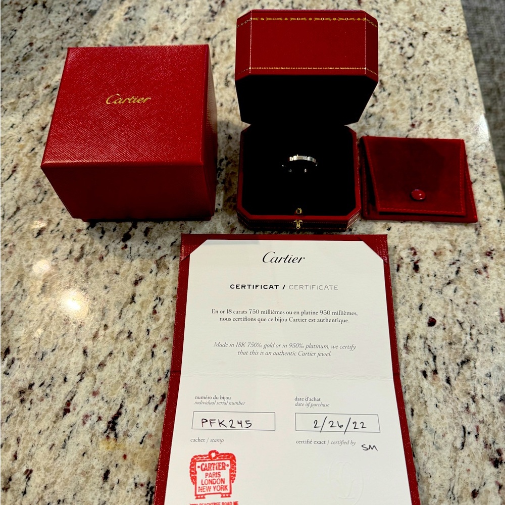 Cartier Pathere white gold ring size 54